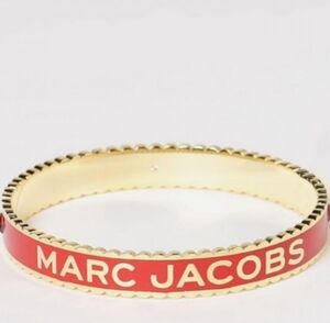 Marc Jacobs The Medallion Bangle Large Red And Gold NWT